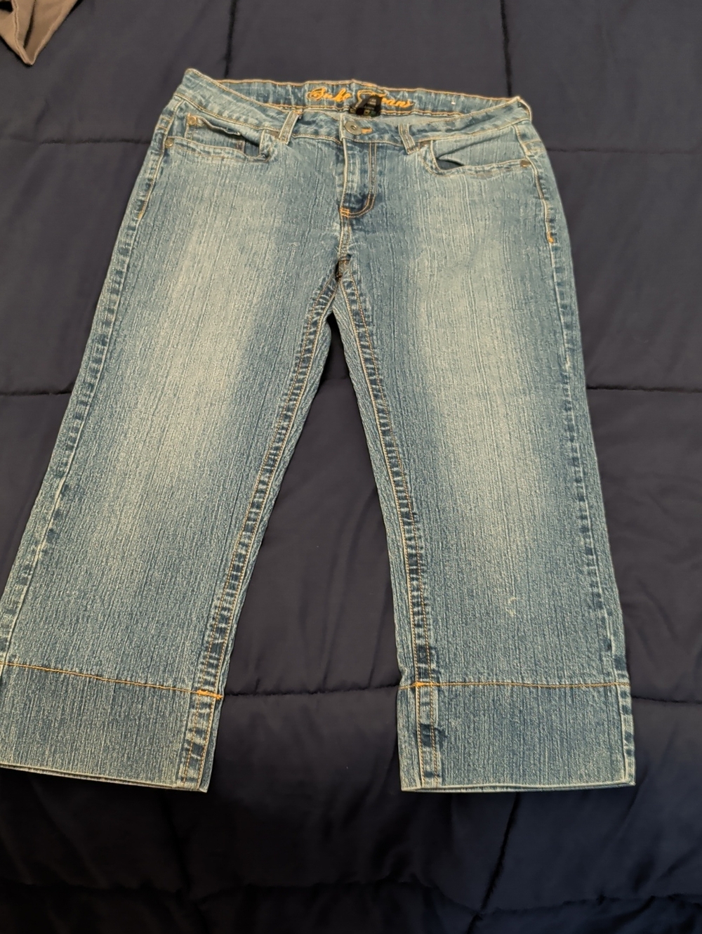 Light Blue Women's Wide Leg Jeans - Flared Hem